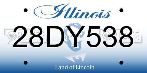 28DY538 Illinois License Plate