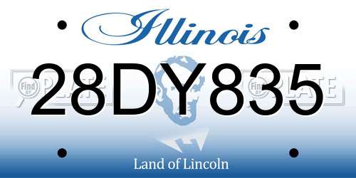 28DY835 Illinois License Plate