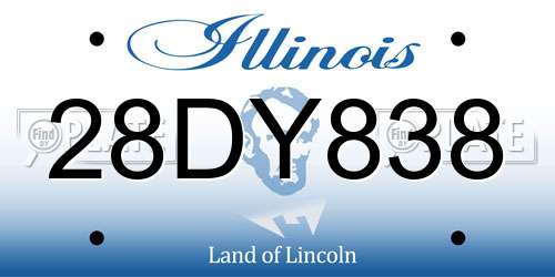 28DY838 Illinois License Plate