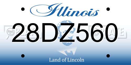 28DZ560 Illinois License Plate