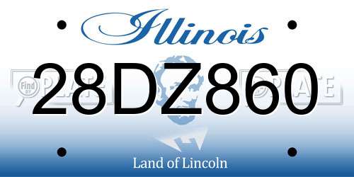 28DZ860 Illinois License Plate