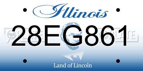 28EG861 Illinois License Plate