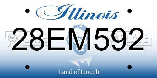 28EM592 Illinois License Plate