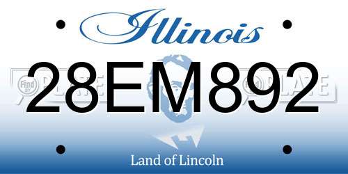 28EM892 Illinois License Plate