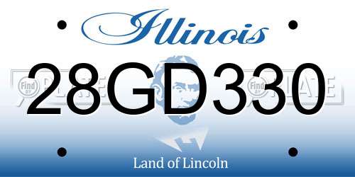 28GD330 Illinois License Plate