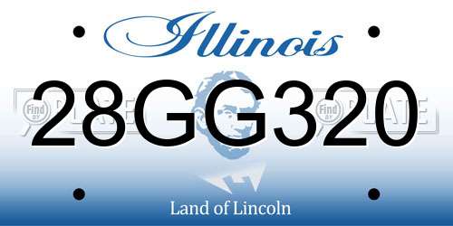 28GG320 Illinois License Plate
