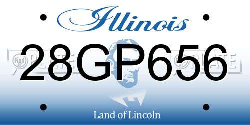 28GP656 Illinois License Plate