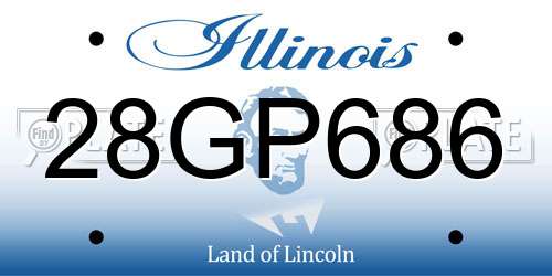 28GP686 Illinois License Plate