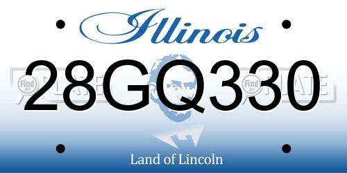 28GQ330 Illinois License Plate