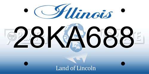 28KA688 Illinois License Plate