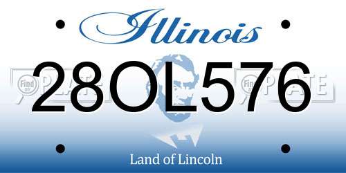 28OL576 Illinois License Plate