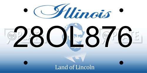 28OL876 Illinois License Plate