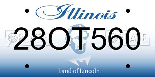 28OT560 Illinois License Plate