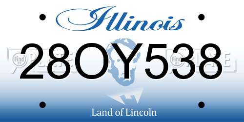 28OY538 Illinois License Plate