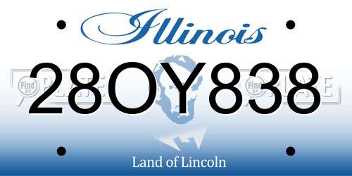28OY838 Illinois License Plate