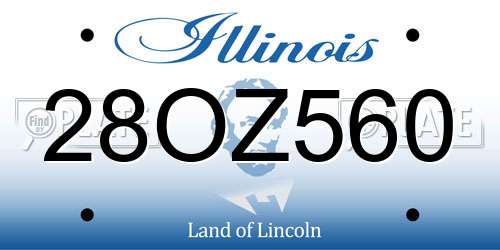28OZ560 Illinois License Plate