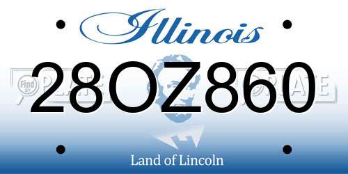 28OZ860 Illinois License Plate