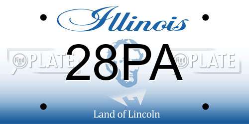 28PA Illinois License Plate