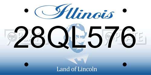 28QL576 Illinois License Plate
