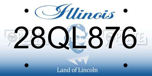 28QL876 Illinois License Plate