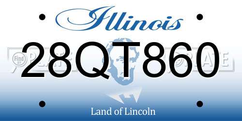 28QT860 Illinois License Plate