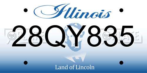 28QY835 Illinois License Plate