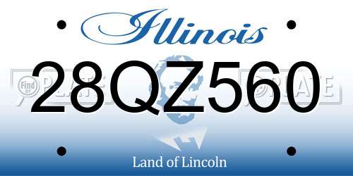28QZ560 Illinois License Plate