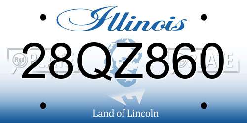 28QZ860 Illinois License Plate