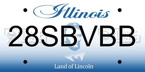 28SBVBB Illinois License Plate