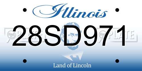 28SD971 Illinois License Plate