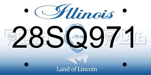 28SQ971 Illinois License Plate