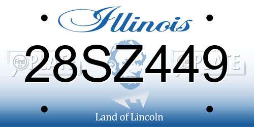 28SZ449 Illinois License Plate