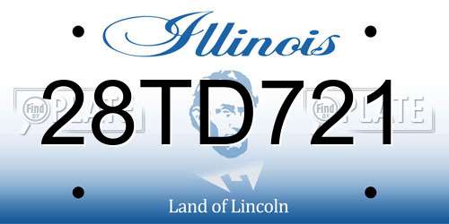 28TD721 Illinois License Plate