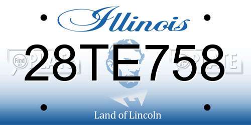 28TE758 Illinois License Plate