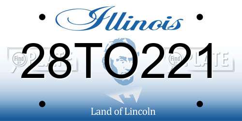 28TO221 Illinois License Plate