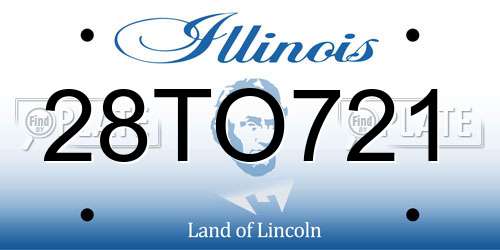 28TO721 Illinois License Plate