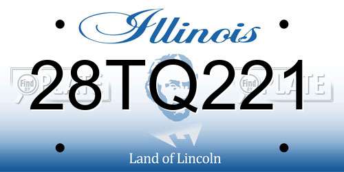 28TQ221 Illinois License Plate
