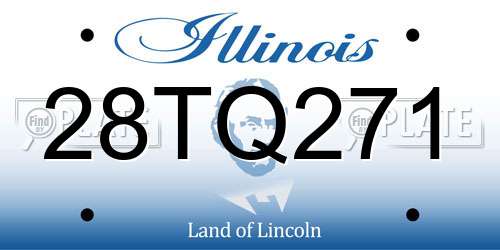 28TQ271 Illinois License Plate