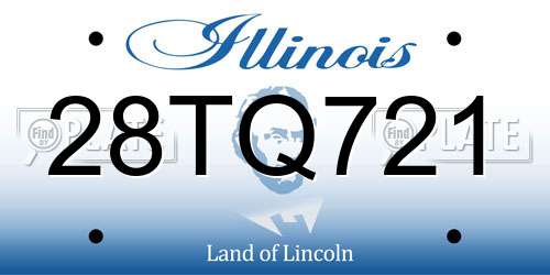 28TQ721 Illinois License Plate