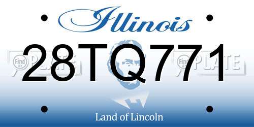 28TQ771 Illinois License Plate
