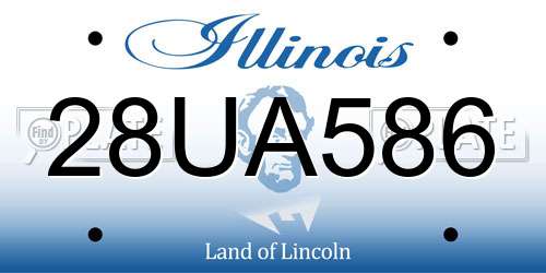 28UA586 Illinois License Plate