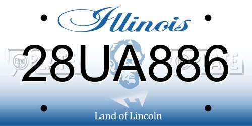 28UA886 Illinois License Plate