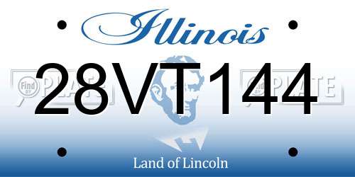 28VT144 Illinois License Plate