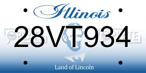 28VT934 Illinois License Plate
