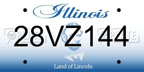 28VZ144 Illinois License Plate