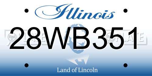 28WB351 Illinois License Plate