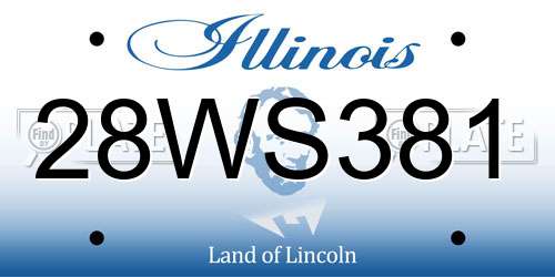 28WS381 Illinois License Plate