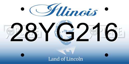 28YG216 Illinois License Plate