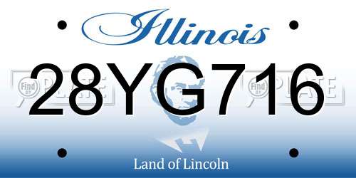 28YG716 Illinois License Plate