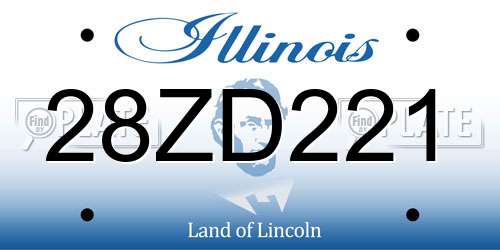28ZD221 Illinois License Plate